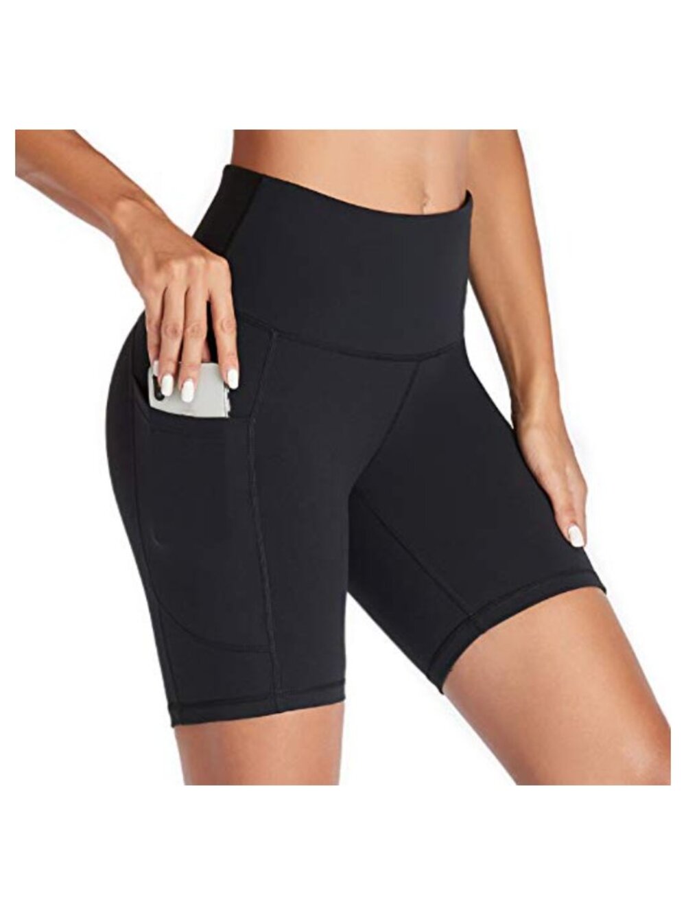High Waist Biker Shorts with Pockets Tummy Control Gym Yoga Running